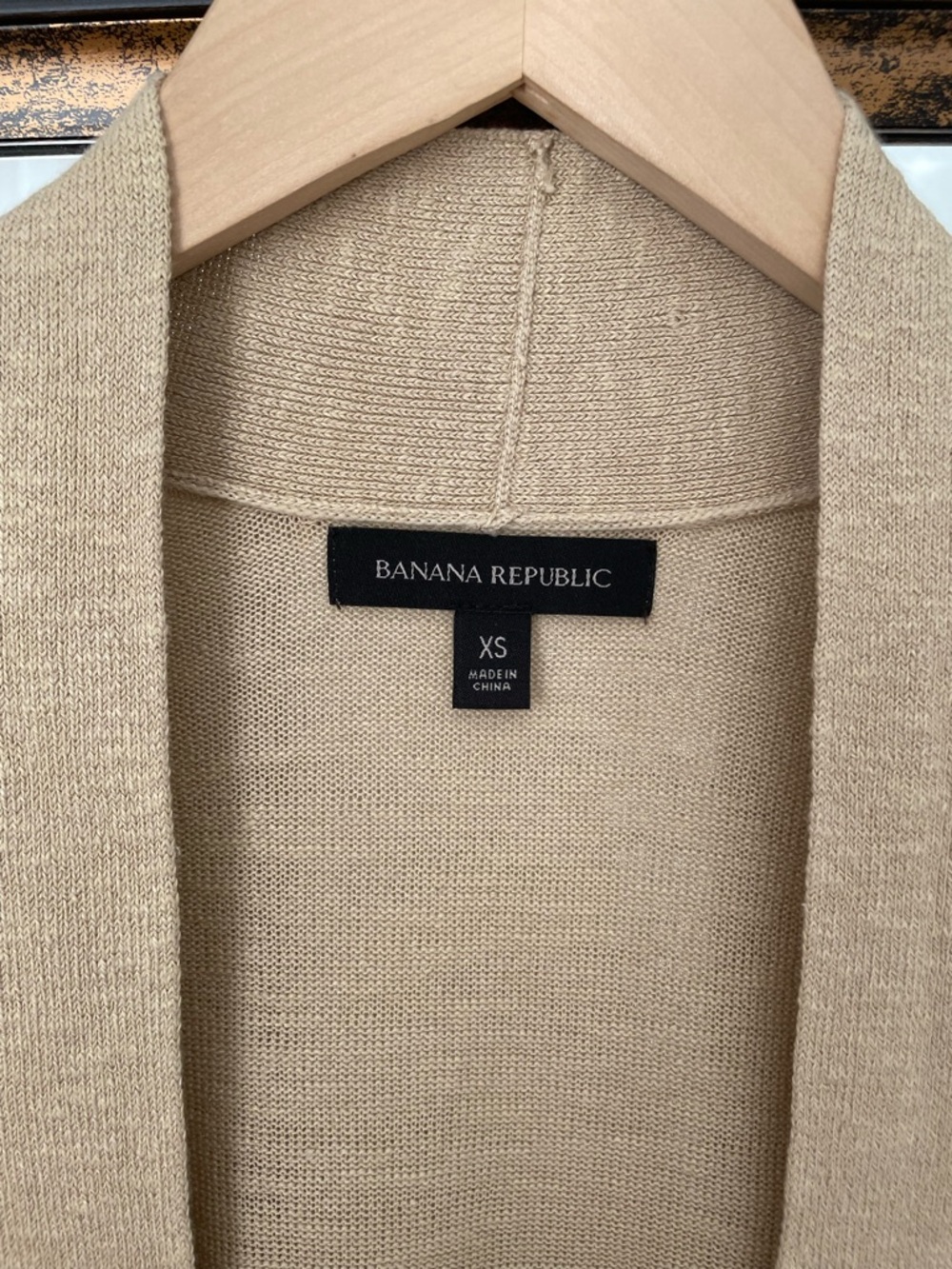 Banana Republic Long Open-Front Cardigan in Tan/Beige - Picture 4 of 6